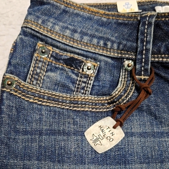 Tin Haul Blue Boot Cut Jeans with Floral Embroidery - Picture 3 of 7